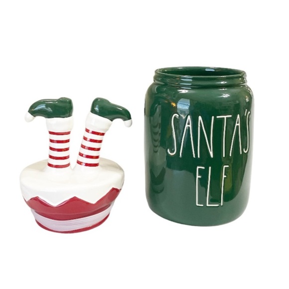 NEW Rae Dunn SANTA’S ELF Christmas Canister w/Elf Feet Topper🎅🏻🎅🏻🎅🏻 - Picture 3 of 6